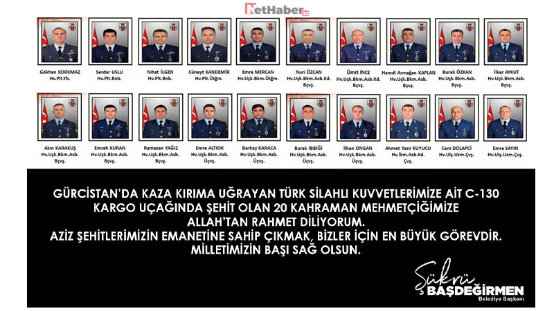 Başkan Başdeğirmen'den Şehitlerimize Taziye Mesajı