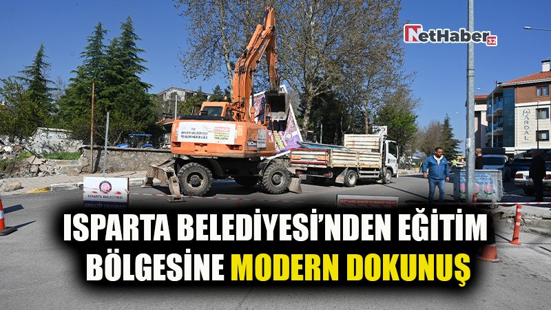 Isparta Belediyesi’nden eğitim bölgesine modern dokunuş: Eski duvar yıkıldı