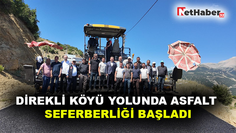 DİREKLİ KÖYÜ YOLUNDA ASFALT SEFERBERLİĞİ BAŞLADI